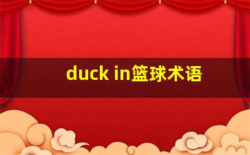 duck in篮球术语